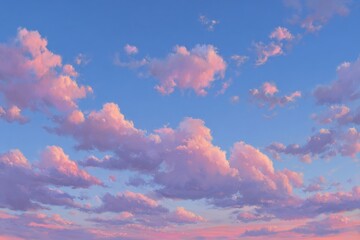 A delicate cloud backdrop showcases a soft orange to blue pastel gradient