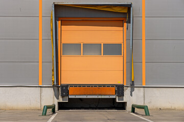 Faded Paint Loading Dock Ramp at Old Distribution Warehouse