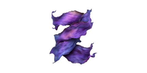Abstract Purple Petal Sculpture. Artistic Expression And Organic Design Isolated On Transparent Background