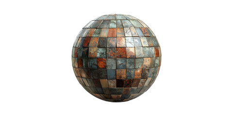 Obraz premium Mosaic Tiled Sphere. Artistic Design And Decorative Element Isolated On Transparent Background