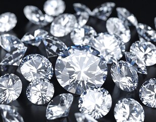 Sparkling diamonds on black