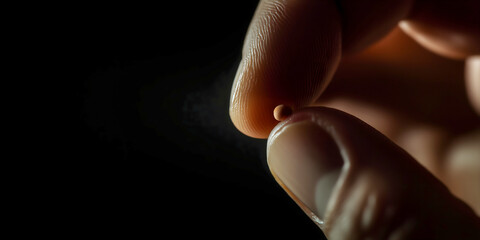A Person Holding Mustard Seeds to Illustrate the Parable of Jesus Christ Faith Like a Mustard Seed