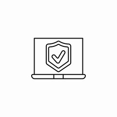 laptop protection icon sign vector