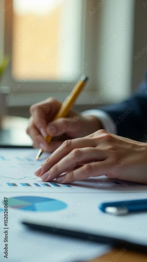 Poster a person sits at a desk with a pencil and paper, creating an artistic piece