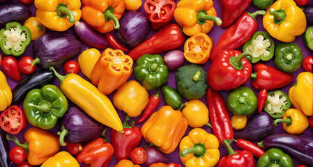 colorful peppers on the market