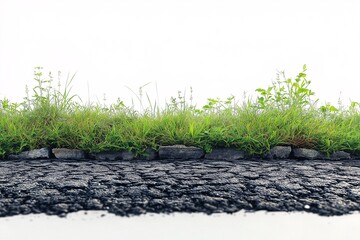 Urban Sustainability. The Contrast of Asphalt and Grassland in Roadside Environments
