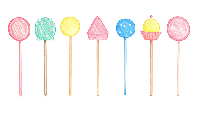 Assorted Colorful Lollipops on Sticks - Powered by Adobe