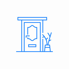 front door plant icon sign vector