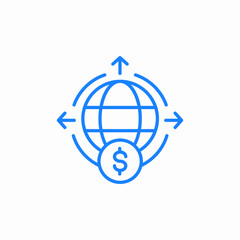 global currency exchange icon sign vector
