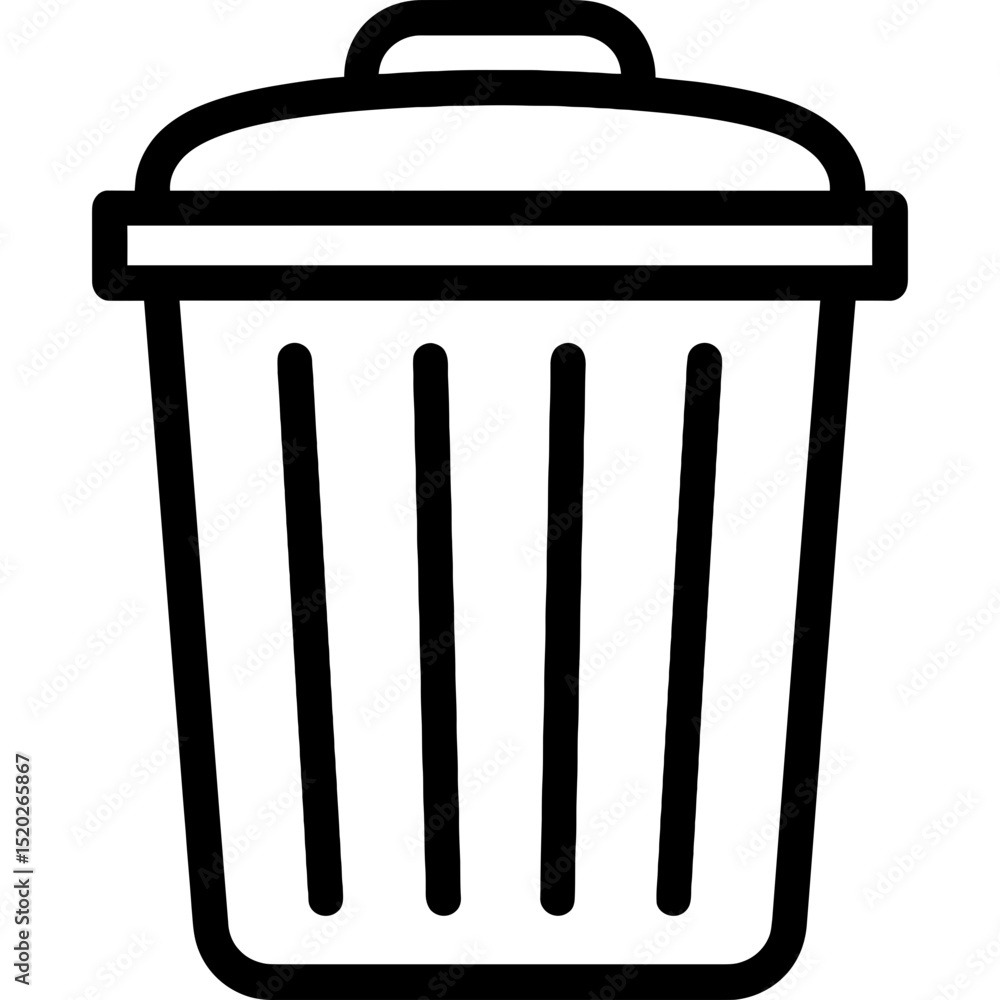 Poster clean vector outline of trash can
