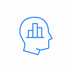head bar chart icon sign vector