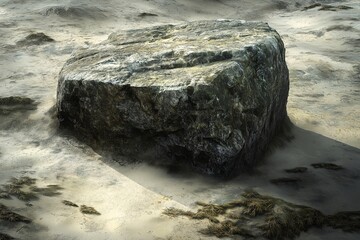 Tranquil Pacific Coastal Rocks Form a Pollution-Free Seaside Landscape