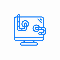 monitor pipe diagram icon sign vector