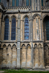 Bayeux Cathedral, also known as Cathedral of Our Lady of Bayeux, a Roman Catholic church, built  in the Norman-Romanesque  style, Bayeux, Normandy, France