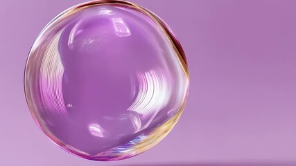 Floating Glass Bubble on Purple Background - Powered by Adobe