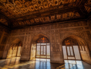 India, Agra. Palace inside of the Red Fort