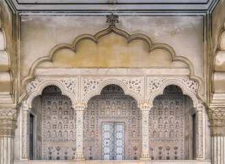 Diwan-i-Am, or Hall of Public Audience in Red Fort of Agra, India