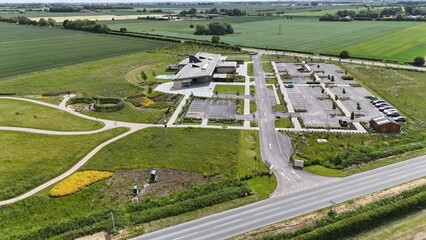 aerial view of Lilley fields crematorium and memorial garden. Sproatley. Kingston upon Hull 
