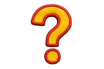 Vibrant Question Mark: Yellow Textured Symbol with Red Outline
