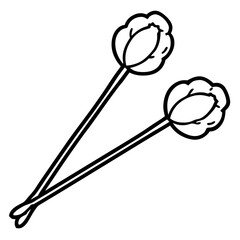 Minimal Cotton Swabs Illustration – White Background