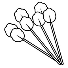 Minimal Cotton Swabs Illustration – White Background