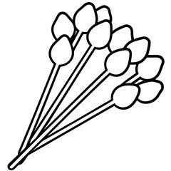 Minimal Cotton Swabs Illustration – White Background