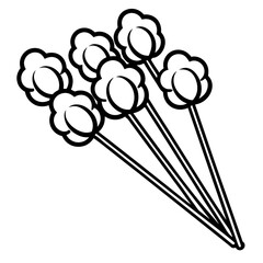 Minimal Cotton Swabs Illustration – White Background