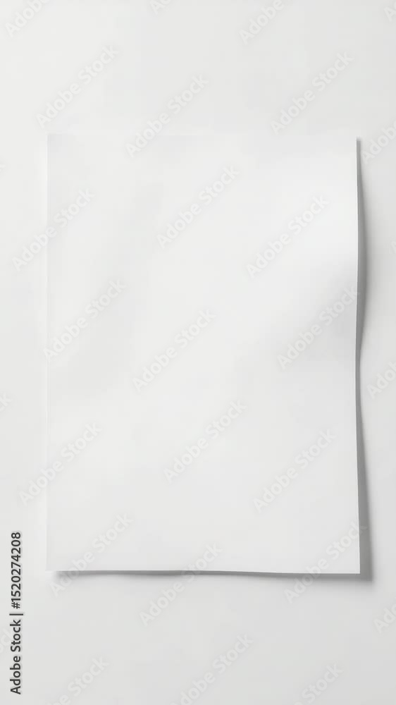 Poster a single sheet of blank paper on a white background