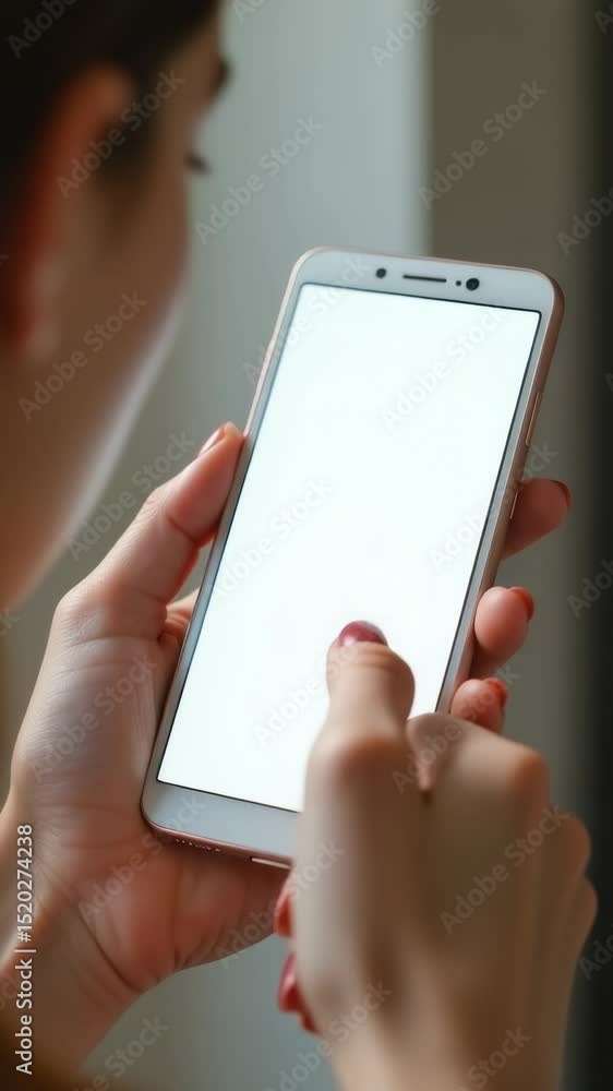 Aufkleber A person holding a smartphone with an empty screen, ideal for use in technology and social media related contexts