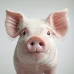 Adorable Pink Piglet Portrait. Whimsical and Cute Farm Animal Headshot