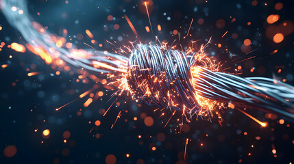 Abstract Spark Explosion From Connecting Wires