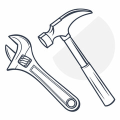 hammer and wrench, tools icon