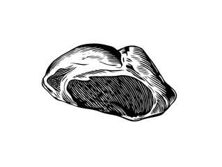 Engraved vintage emblem showcasing an intricately designed rock in classic illustration style