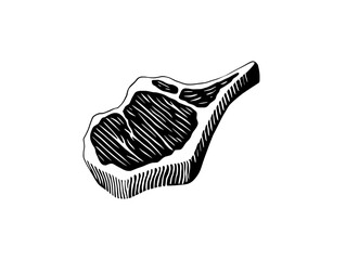 Vintage engraved illustration of a meat cut from a classic collection with intricate details and timeless design elements