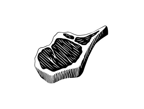 Vintage engraved illustration of a meat cut from a classic collection with intricate details and timeless design elements