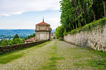 varese, italy:: medieval chapel of the sacro monte di varese in italy, weekend walk