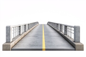 Modern Urban Asphalt Road with Concrete Bridge and Yellow Line Infrastructure Design for Safe and Accessible Transportation
