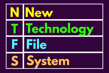 Fototapeta premium NTFS File System, New Technology File System