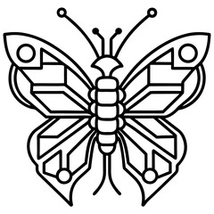 Futuristic Butterfly Line Art – Clean Background