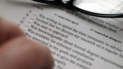 Finger tapping on survey form