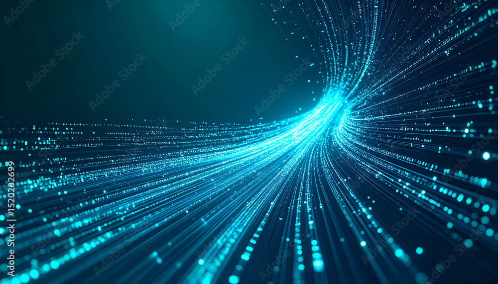 Aufkleber abstract data stream visualization of a high-velocity digital data flow