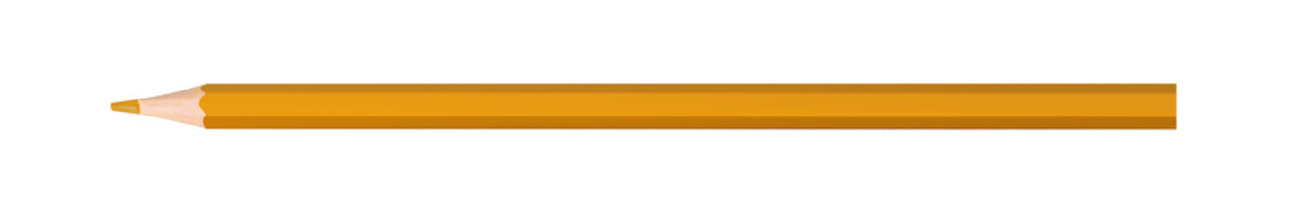 orange colored pencil isolated on white background close up