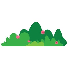 Obraz premium Garden Bush, Shrub Vector Collection with Flowers