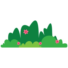 Obraz premium Garden Bush, Shrub Vector Collection with Flowers