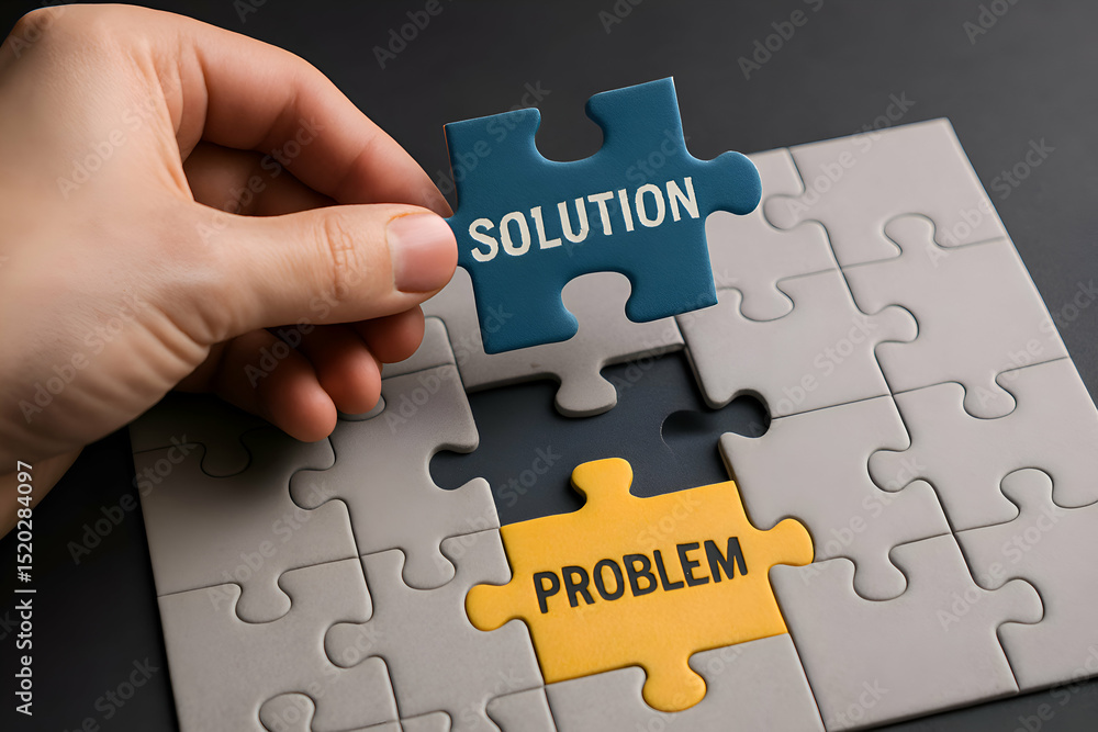 Aufkleber finding the solution a problem-solving puzzle piece