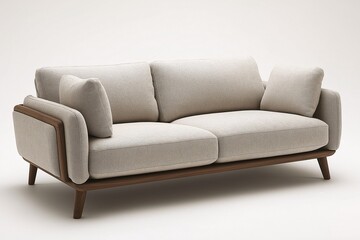 Modern Sofa Furniture for Living Room. Comfortable Seating with Elegant Interior Design and Neutral Tones