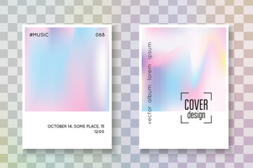 Obraz premium Iridescent Poster. Vintage Effect. Colorful Metal Template. Holographic Fluid. Pink Abstract Cover. Minimal Pattern. Modern Vector. Blue Iridescent Poster