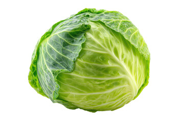 Fresh green cabbage isolated on black background, cut out