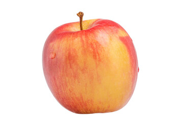 Red and yellow apple with a drop of water isolated