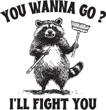 vector illustration of cartoon Raccoon